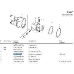 B&P 513350302R Piasta sprzęgła SA2 1i3/8" Z6 Bondioli Pavesi