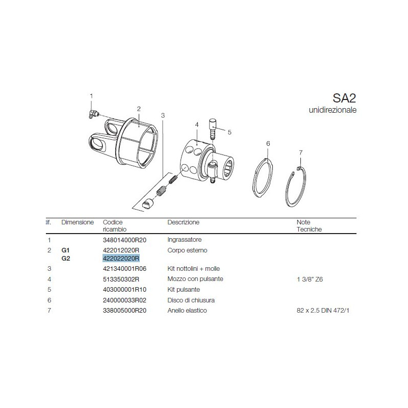 B&P 422022020R Obudowa sprzęgła SA2 - 23,9x61,3 G2 Bondioli Pavesi