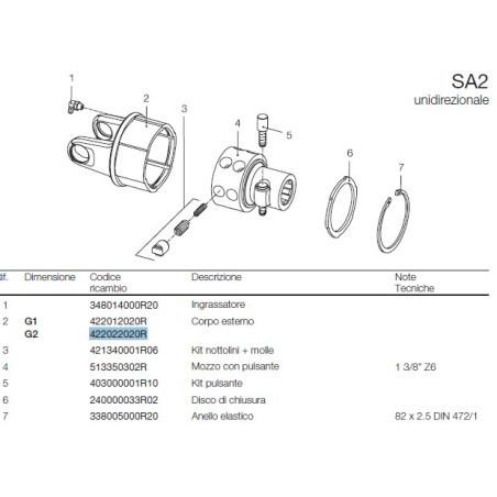 B&P 422022020R Obudowa sprzęgła SA2 - 23,9x61,3 G2 Bondioli Pavesi