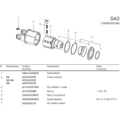 B&P 614348501R Sprzęgło przeciążeniowe prawe SA3 1200Nm 1i3/8"Z6 G5 Bondioli Pavesi