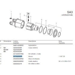 B&P 2270Q0303R Piasta sprzęgła SA3 1i3/8" Z6 Bondioli Pavesi