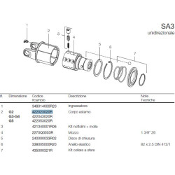 B&P 422023020R Obudowa sprzęgła SA3 -23,8x61,3 G2 Bondioli Pavesi