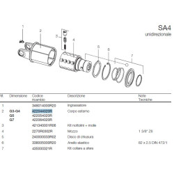 B&P 422044020R Obudowa Sprzęgła SA4 - 27x74,6 G3/G4 Bondioli Pavesi