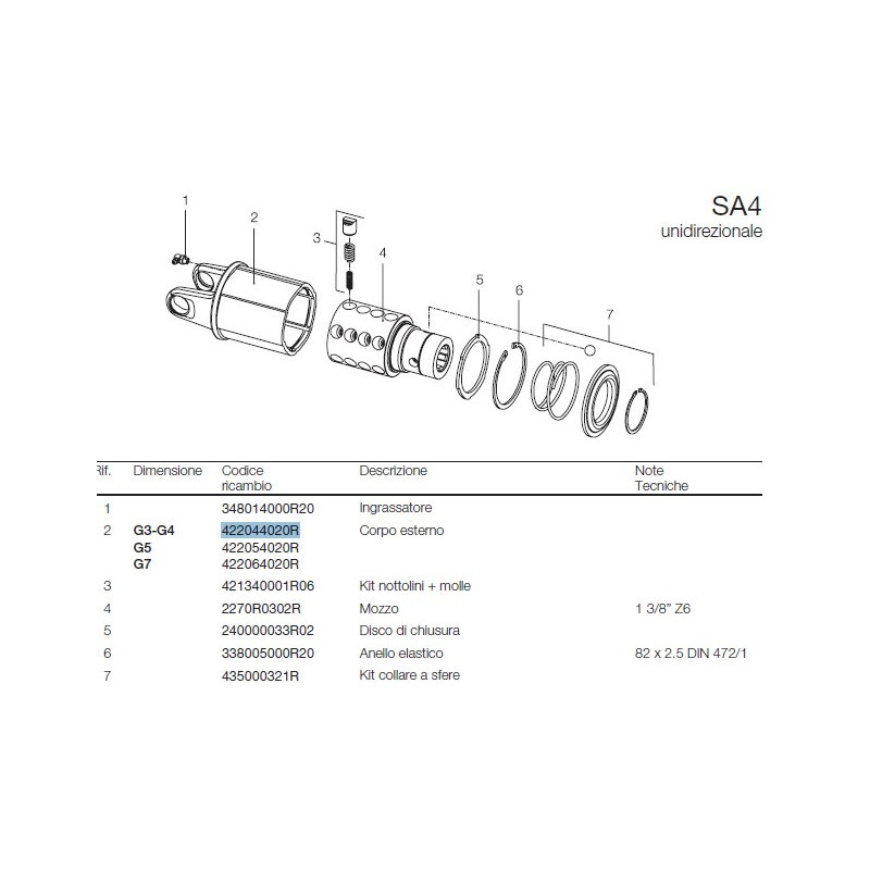 B&P 422044020R Obudowa Sprzęgła SA4 - 27x74,6 G3/G4 Bondioli Pavesi