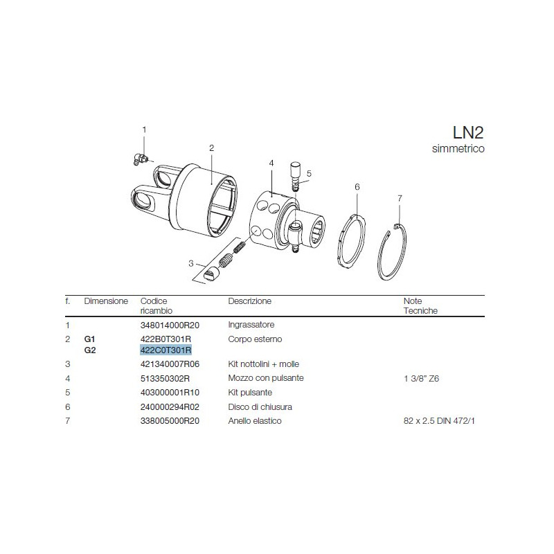 B&P 422C0T301R Obydowa sprzęgła LN223,8x61,3 G2 Bondioli Pavesi