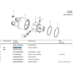 B&P 422B0T301R Obydowa sprzęgła LN2 22,0x54,0 G1 Bondioli Pavesi