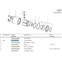 B&P 422C0U301R Obudowa sprzęgła LN3 - 23,8x61,3 G2 Bondioli Pavesi