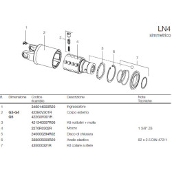 B&P 60B4E4403R Sprzęgło przeciążeniowe LN4 1i3/8" Z6 1000Nm - 27,0x74,6 P&P G3/G4/S3/S4  Bondioli Pavesi
