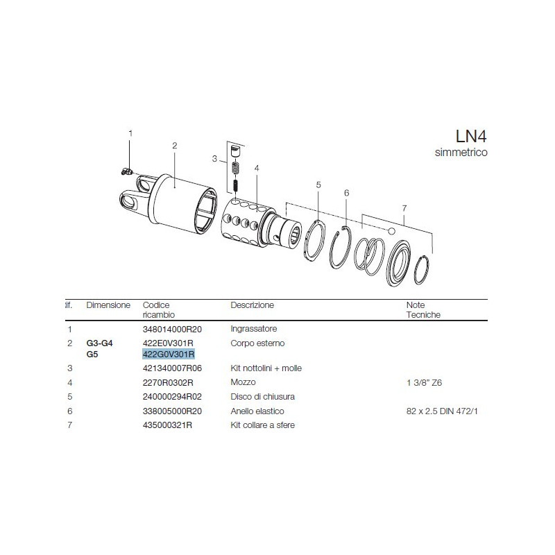 B&P 4220V301R Obudowa sprzęfła LN4  - 30,2x79,4 G5 Bondioli Pavesi