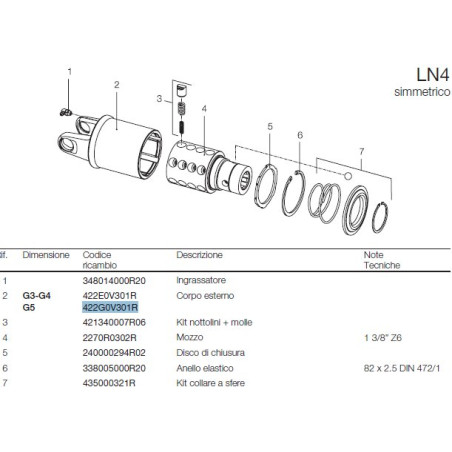 B&P 4220V301R Obudowa sprzęfła LN4  - 30,2x79,4 G5 Bondioli Pavesi