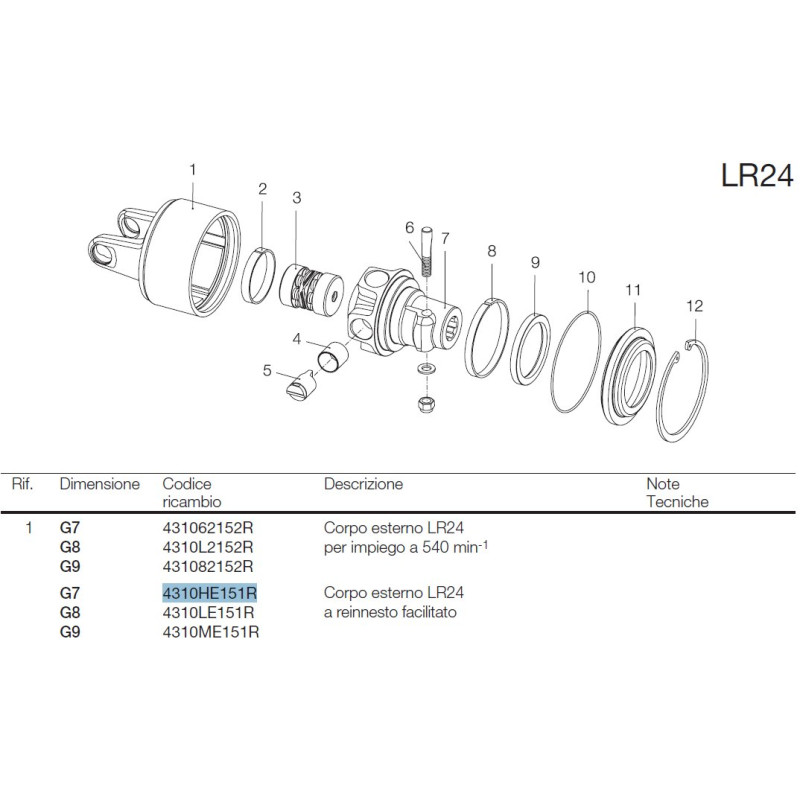 B&P 4310HE151R Obudowa sprzęgła LR24 - 30,2x91,4 G7 Bondioli Pavesi