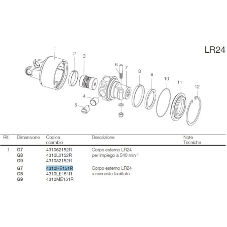 B&P 4310HE151R Obudowa sprzęgła LR24 - 30,2x91,4 G7 Bondioli Pavesi