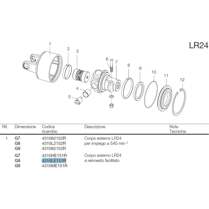 B&P 4310LE151R Obudowa sprzęgła LR24 - 30,2x91,4 G8 Bondioli Pavesi