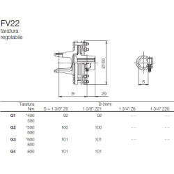B&P 661B24137R Sprzęgło FV22 cierne 400Nm 1i3/8 Z21 - 22,0x54,0 G1 Bondioli Pavesi