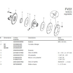 B&P 661C28137R Sprzęgło FV22 cierne 500Nm 1i3/8 Z21 - 23,8x61,3 G2 Bondioli Pavesi