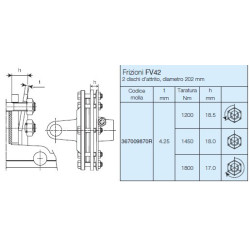 B&P 661H53438R Sprzęgło FV42 cierne 1450Nm 1i3/4"Z20 - 30,2x91,4 G7 Bondioli Pavesi