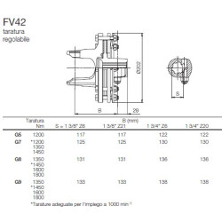 B&P 661L58404R Sprzęgło FV42 cierne 1800Nm 1i3/4"Z6 - 34,9x93,5 G8 Bondioli Pavesi