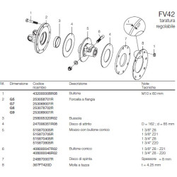 B&P 661H53403R Sprzęgło FV42 cierne 1450Nm 1i3/8"Z6 - 30,2x91,4 G7 Bondioli Pavesi