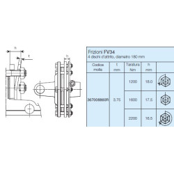 B&P 661H48338R Sprzęgło FV34 cierne 1200Nm 1i3/4"Z20 - 30,2x91,4 G7 Bondioli Pavesi