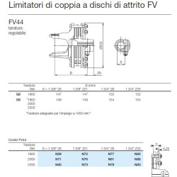B&P 661L58503R Sprzęgło cierne FV44 1800Nm 1i3/8"Z6 - 34,9x93,5 G8 Bondioli Pavesi