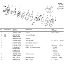 B&P 661M58503R Sprzęgło cierne FV44 1800Nm 1i3/4"Z20 - 34,9x93,5 G8 Bondioli Pavesi