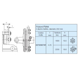 B&P 661L58503R Sprzęgło cierne FV44 1800Nm 1i3/8"Z6 - 34,9x93,5 G8 Bondioli Pavesi