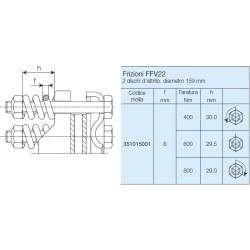 B&P 635E32103R Sprzęgło cierne FFV22 600Nm 1i3/8"Z26 - 27,0x74,6 G3 Bondioli Pavesi