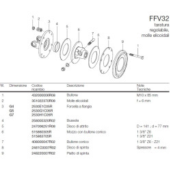 B&P 635E41203R Sprzęgło cierne FFV32 900Nm 1i3/8"Z6 - 27,0x74,6 G4 Bondioli Pavesi