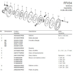 B&P 63548303R Sprzęgło cierne FFV34 1200Nm 1i3/8"Z6 - 30,2x79,4 G5 Bondioli Pavesi