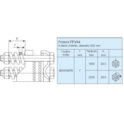 B&P 635L58537R Sprzęgło cierne FFV44 1800Nm 1i3/8"Z21 - 34,9x93,5 G8 Bondioli Pavesi