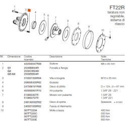 B&P 663B28A37R Sprzęglo cierne FT22R 500Nm 1i3/8"Z21 -22,0x54,0 G1 Bondioli Pavesi
