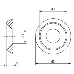 Rozeta M4x11x2.5 mm, stal szlachetna Kramp
