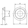 Rozeta Ø 14x32x6.5 mm, stal szlachetna Kramp
