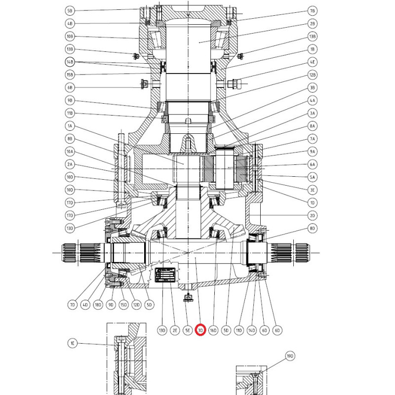 (3D) Wł wejściowy 2x1i3/4" Z20 - 1756.201.042