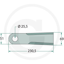 Capello 52552535 Nóż rozdrabniacza 230x69/51x6 powłoka utwardzana