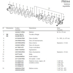 B&P 665M60203R Sprzęgło cierne jednokierunkowe FNV44 2000Mn 1i3/8"Z6 - 34,9x106, G9 Bondioli Pavesi