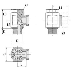 Złącze kolankowe Banjo M16x1.5 10L - M14x1.5