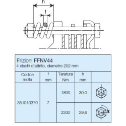 B&P 667M58238R Sprzęgło cierne jednokierunkowe FFNV44 1800Nm 1i3/4"Z20 34,9x106 G9 Bondioli Pavesi