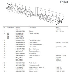 B&P 658M58103R Sprzęgło cierne jednokierunkowe FNT34 1800Nm 1i1i3/8"Z6 34,9x106,0 G9 Bondioli Pavesi