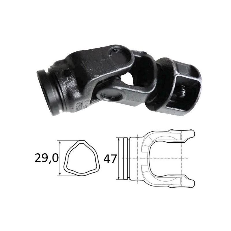 B&P 712050007 Przegub krzyżowy 1-3/8 Z-6, wewn. 29x4 mm krzyżak 23,8x61,3 G2 Bondioli Pavesi