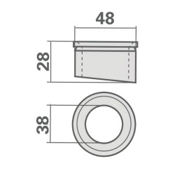 Cramer 8003724 TTulejka prowadząca górna dla sworznia 38x46mm Walterscheid