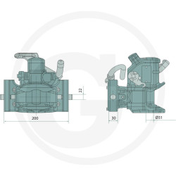 Zaczep automatyczny 200/30/22mm sworzeń 31mm Sauermann