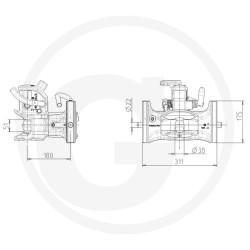 Zaczep automatyczny 312/30/22mm sworzeń 38mm Sauermann HS16001KU38