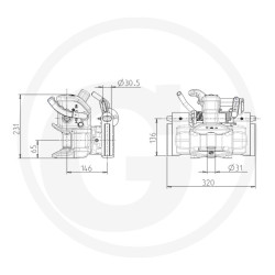 Zaczep automatyczny 320/20/30mm sworzeń 31mm Sauermann
