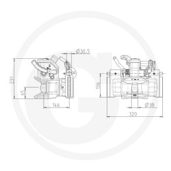 Zaczep automatyczny 320/20/30mm sworzeń 38mm Sauermann