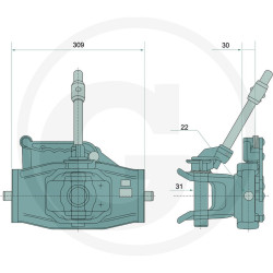 Zaczep automatyczny 309/30/22mm sworzeń 31mm Walterscheid