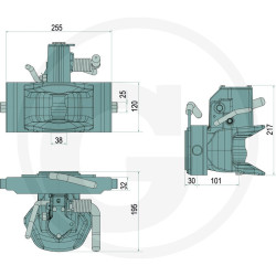 Zaczep automatyczny 255/32/25mm sworzeń 38mm Scharmüller