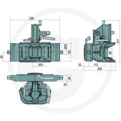 Zaczep automatyczny 330/32/25mm sworzeń 31mm Scharmüller