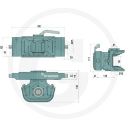 Zaczep automatyczny 330/32/25mm sworzeń 38mm Scharmüller