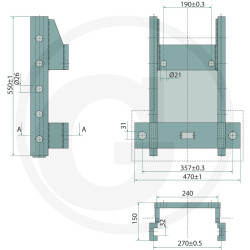 Prowadnica do zaczepu 270/32/25mm Rockinger  RO74L143